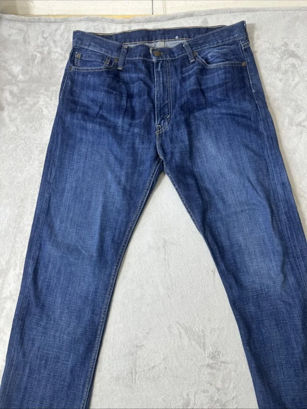 Levis 513 Slim Straight Jeans 38x32 Medium Wash Denim Mens